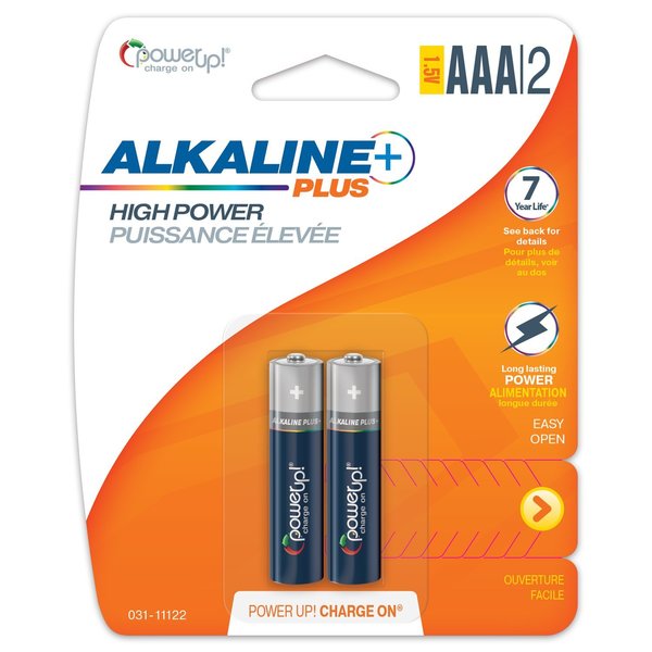 Power Up! Batteries Alkaline Plus AAA, PK 2 031-11122